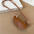 Leather Mini Pouch Pendant Necklace Dog Bag Croissant Styles view 5