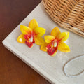 Layered Orchid Stud Earrings in Five Bright Colorways view 7