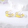 Yellow Flower Hoops