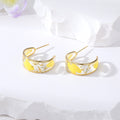 Gold Tone Pressed Botanical Resin Earrings in Six Shapes view 7