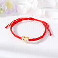 Red Woven Cord Large Heart Evil Eye Adjustable Bracelets view 9