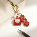 Red I Love Mom Envelope Enamel Keychain Gold Clasp view 3