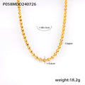 Gold Hollow Heart Linked Chain Necklace and Bracelet Set view 6