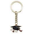 Graduation Cap Diploma Enamel Keychain Gold Ring Charm view 5