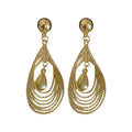 Gold Nested Teardrop Dangle Earrings with Fine Open Loops view 5