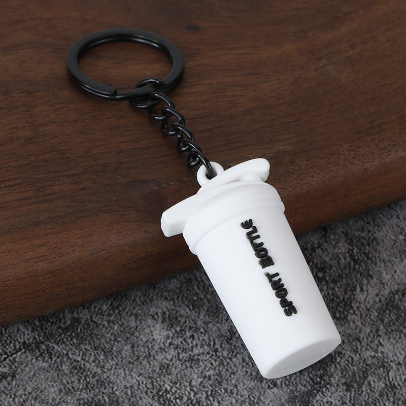 Fitness Barbell and Weight Plate Metal Keychain Gym Bag Charm