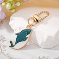 Gold Tone Colorful Whale Octopus Cat and Flower Clip Keychains view 6