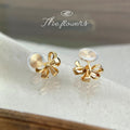Gold Textured Ribbon Bow Earrings Stud and Clip Styles view 7