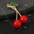 Resin Cherry Charm Pendant With Gold-Tone Leaf Solid And Glitter Colors view 2