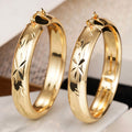 Textured Gold-Tone Hoop Earrings In Three Width And Size Options view 5