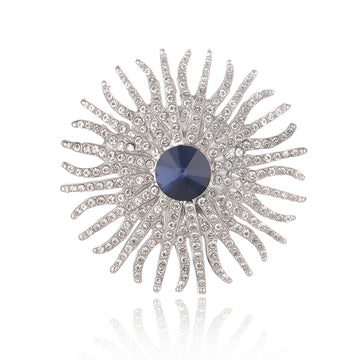 Sunflower Crystal Two Designs Metal Brooch Pin for Jackets and Lapels