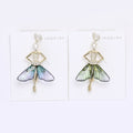 Crystal Ballerina Girl Brooch Wing Skirt Green Purple view 3