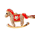 Crystal Rocking Horse Keychains with Long Color-Matched Tassels view 5