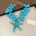 Acrylic Teardrop Bead Necklaces Starfish Shell Pendants view 6