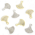 Clear Crystal Skirt Metal Jewelry Charms, 2 Finishes view 4