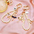 Pearl Loop Dancing Angel Keychains in White Navy Pink and Assorted Colors view 5