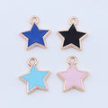 Gold Tone Enamel Star Charms in Four Soft and Dark Colors view 3