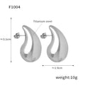 Chunky Teardrop Stud Earrings Gold Steel Multi Styles view 6