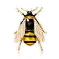 Enamel Bee Brooch Gold Tone Green Black Yellow Insect Pin view 5