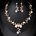 Black Silver Tone Floral Branch Crystal Pearl Look Five Designs Metal Necklace view 7