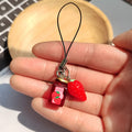 Strawberry Jam Jar Fruit Resin Phone Strap Dual Charm view 3