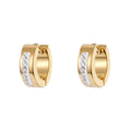 Gold and Silver Tone Crystal Huggie Earrings in Six Designs view 2