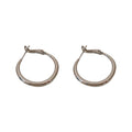 Silver Double Line Open Hoop Earrings Polished Metal Jewelry view 5