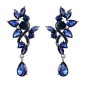 Silver Tone Leaf Crystal Five Designs Metal Dangle Earrings view 7