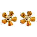 Metal Daisy Flower Stud Earrings Gold Silver Two Colors view 5