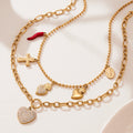 Pave Heart Necklace Earrings Rings And Crown Heart Open Rings view 3