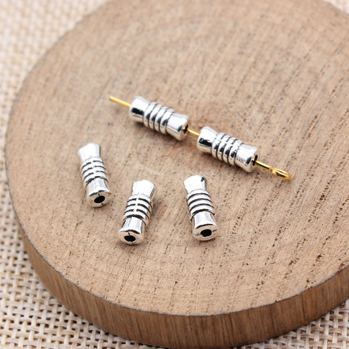 9.7x4x4mm 0.56g Antique Silver Zinc Alloy Tube Spacer Beads for DIY Necklace Bracelet Jewelry Making