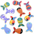 Colorful Patterned Fish Enamel Metal Charms, 12 Designs view 5