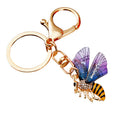 Mini Bee Keychains with Green Fuchsia and Purple Translucent Wings view 5