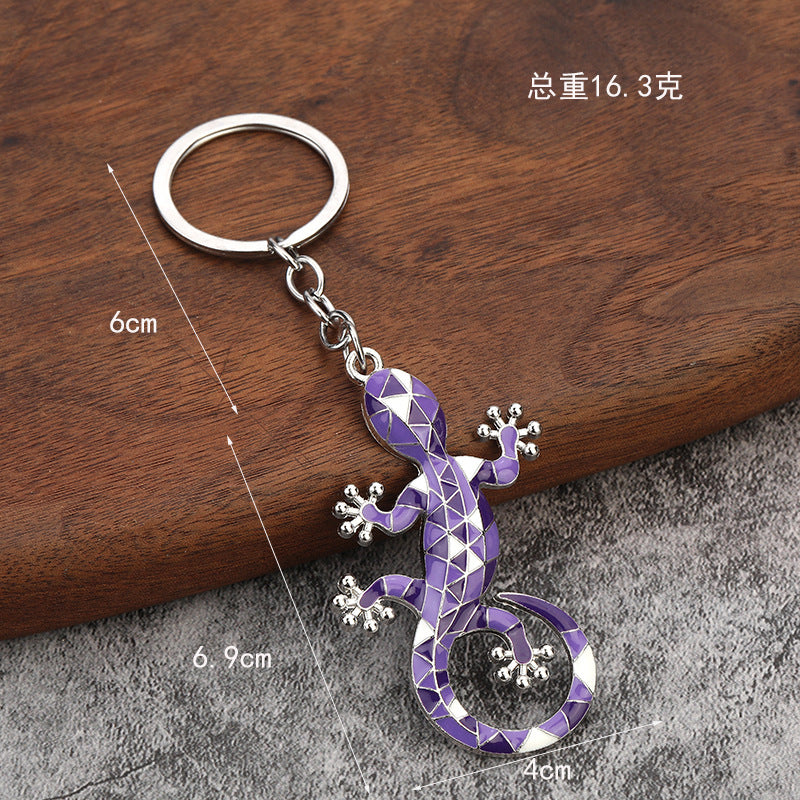 Cute Gecko Zinc Alloy Keychain Car Charm Gift Accessory