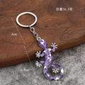 Gecko Metal Keychain With Geometric Mosaic Pattern in Four Colors view 2