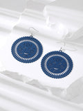 Silver Tone Round Openwork Face Hook Earrings in Six Colors view 4