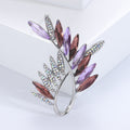 Crystal Olive Leaf Spray Brooch for Jackets Scarves and Coats view 8