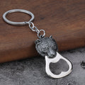 Tiger Head Metal Bottle Opener Keychain in Three Antique Finishes view 3