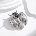 Aqua Silver Tone Owl Crystal Two Designs Metal Brooch Pin view 3