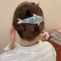 Acrylic Dolphin Hair Claw Clips Iridescent Gradient Blue view 3