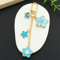 Blue and Pink Cherry Blossom Butterfly Clasp Keychain Pair view 4