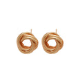 Textured Interlocking Circle and Knot Stud Earrings view 5