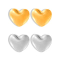 Polished Heart Stud Earrings Two-Tone Gold And Steel view 5
