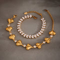 Crystal Leaf and Heart Bracelets in Gold and Silver Tone view 3