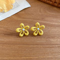 Open Enamel Flower Stud Earrings In Yellow White And Blue view 6