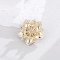 Camellia Crystal Four Designs Metal Brooch Pin for Jackets and Lapels view 4