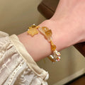 Purple Gray Or Amber Resin Cat And Star Braided Cord Bracelet view 4