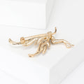 Flying Fairy Rhinestone Brooch in Gold or Silver Decorative Lapel Pin view 3