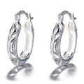 Filigree Openwork Oval Hoop Earrings Four Metal Finishes view 7