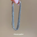 Silver Multi Strand Ball Chain Layered Bracelet Extender Clasp view 4